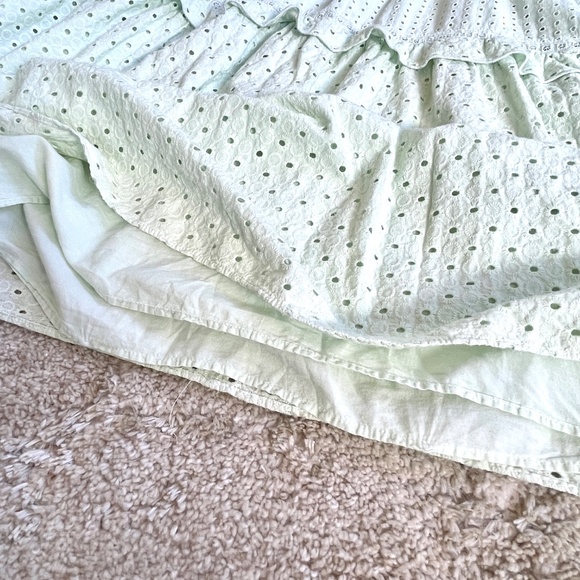 NEW Zara Mint Green Eyelet Embroidered Midi Dress Size Small - Picture 9 of 14
